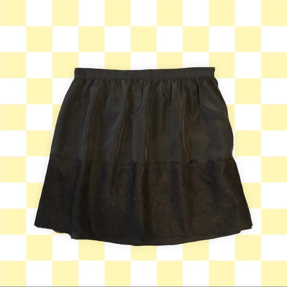 Silky Lace Black Skirt